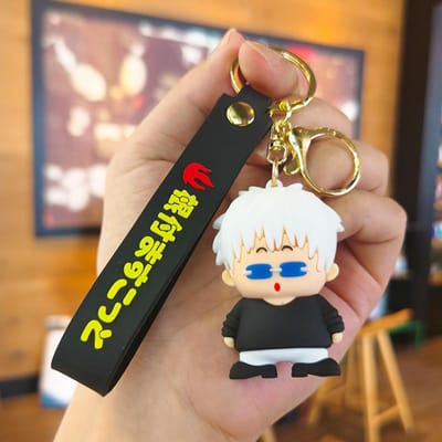 Jujutsu Kaisen Chibi Sleutelhanger Gojo Satoru Itadori Yuji Gepersonaliseerde Sleutelhangers Cartoon Grappige Sieraden Cadeau voor Vrienden Sleutelhanger Anime black