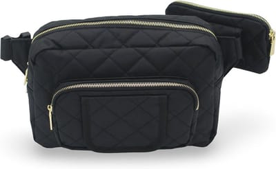 Mini luiertas - Heuptasje baby - Baby verzorging - Draagbaar aankleedkussen - Kleine tas - Zwart