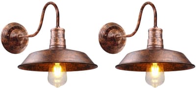 2 Stuks Wandlamp Industrieel Vintage Wandverlichting Woonkamer Retro E27 Binnenwandlamp Slaapkamer Roest