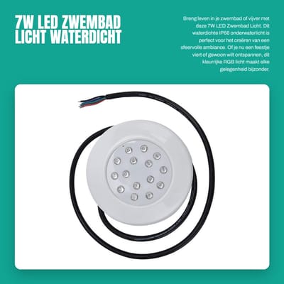 Dailygoods- Onderwaterlicht 7W RGB - Waterdicht IP68 - Verstelbaar - Vijververlichting - Landschap Lamp - Hoogwaardige Kwaliteit