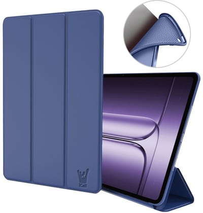 Hoes geschikt voor OnePlus Pad 3 (13.2 inch - 2025) – Tri-Fold Smart Bookcase met Auto/Wake Functie – Blauw
