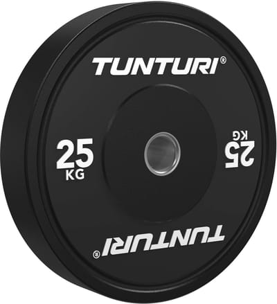 Tunturi Platinum bumperplates - Halter gewichten - Halterschijven - 1x 25kg - Zwart