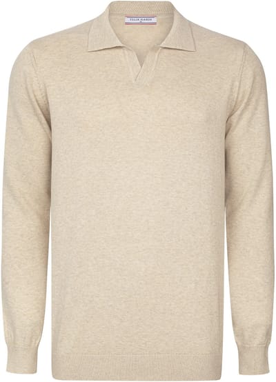 Felix Hardy Pullover Met Polokraag - Zonder Knopen Polo - 100% Katoen Heren Beige - Xl