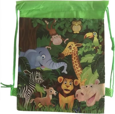 Kleine Safari Rugzak Gymtas of Waterdichte Zwemtas | 4-6 jaar | handige kleine safari rugzak met trekkoord | schattig dieren jongens tasje