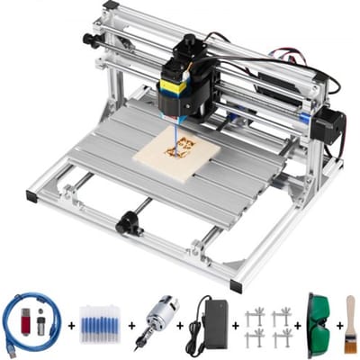 VEVOR 3018 DIY Mini CNC graveermachine 500 mW, graveermachine 500 mW, DIY CNC machine kit 3018 met 500 mW GRBL-besturing, graveermachine, 3-assige freesmachine voor hout, PVB, PCB enz.