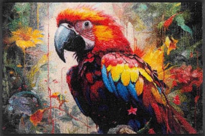 Kleen-Tex Wash+Dry Design Wasbare Deurmat - Parry McParrot - 50 x 75cm
