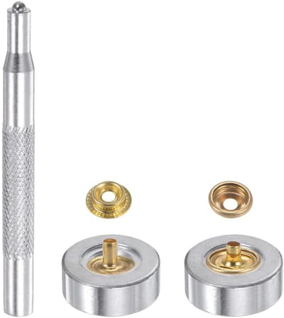 Dailygoods- Drukknopen Set 15 mm Goud - 12 Sets Drukknopen - Setter Gereedschap - Opbergdoos - Roestbestendig - Antislip Installatie - Knopen