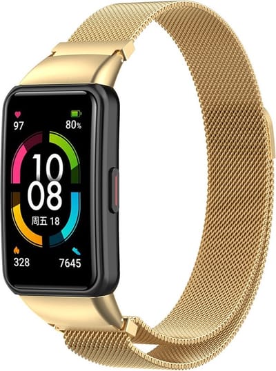 KELERINO. Milanees bandje geschikt voor Huawei Band 6 - Goud