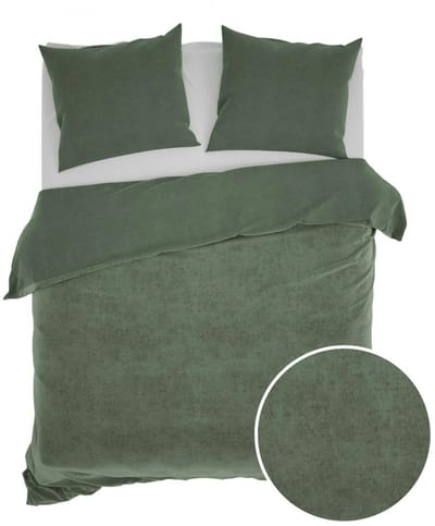 Zo! Home Velluto Dekbedovertrek - Lits-jumeaux - 260x200/220 cm - Army Green