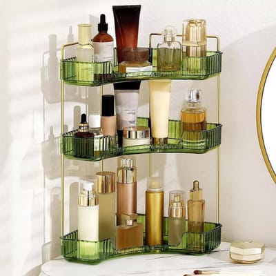 Makeup Organizer met 3 Lagen voor Cosmetica, Huidverzorging en Make-up Accessoires - Ideaal voor Lippenstift, Nagelverzorging en Parfum in Slaapkamer of Keuken