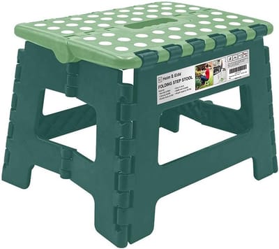 Opstapkruk - Krukje inklapbaar - Hoge objecten bereiken - Antislip oppervlak - 22 cm hoog - Groen