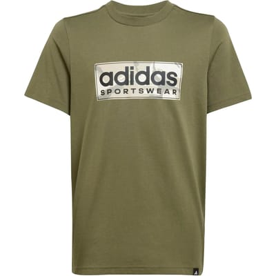 Adidas Camo Linear Graphic T-shirt Met Korte Mouwen Groen 7-8 Years Jongens
