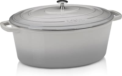 Gietijzeren Braadpan met Deksel, 9,3 L - Perfect voor Stoofgerechten en Inductie