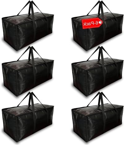 Verhuiszakken Opbergzakken - Opbergtassen Kledinghoezen - Opslag Verhuizing - Heavy Duty Scheurvast - 27 x 14 x 15 Inch - Zwart