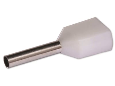 QUADRIOS dubbele adereindhuls, 22C433, 0,5 mm², wit, gedeeltelijk geïsoleerd, 100 st.