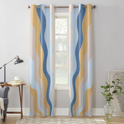 Gradiënt Rimpel Textuur Raamgordijn Woonkamer Luxe Valgordijn voor Slaapkamer Huis Keuken Decor Gordijn 135W x 92H(cm) x1