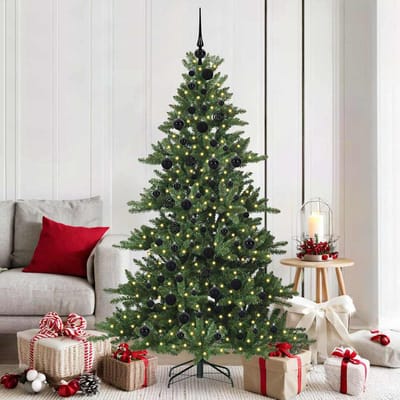 vidaXL - Kunstmatige - Hinged - Kerstboom - Groen - 180 - cm - PVC - en - Staal