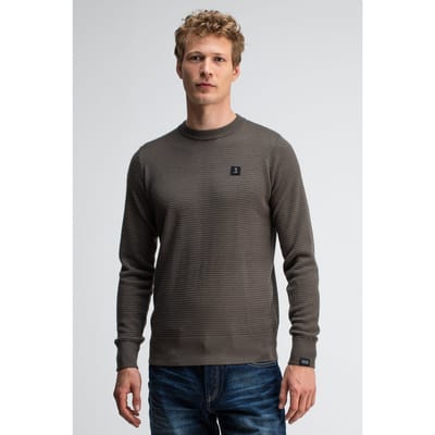 Butcher of Blue Structure Crew Mocha Brown Size: S | Sweaters Outlet | Heren | Bruin
