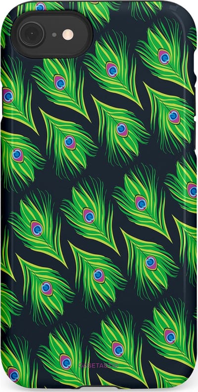 Casetastic Hoesje Geschikt voor Apple iPhone 7/8/SE - Stijlvolle Beschermende Duo-layer Case - Veren van verleiding