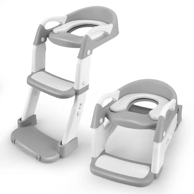 kindertoiletbril - KInde Toiletzitje - kindertoiletbril met trap - WC-bril Verkleiner - 3-in-1 kindertoiletbril met trap - met handvaten