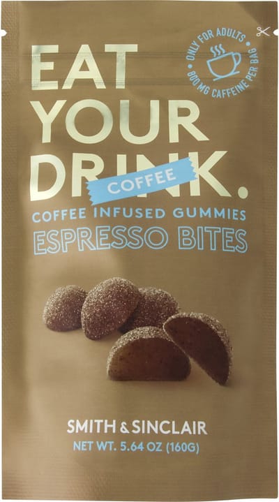 SMITH & SINCLAIR Espresso Bites 160 g- energie snoepjes met echte koffie en +/- 40 mg cafeïne per stuk- 20 stuks