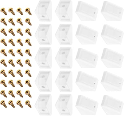 Dailygoods- Hoekbeugels 50 stuks 17,5 x 20 x 20 mm - Kunststof - L-vorm - Haakse - Plankdragers - Duurzaam ABS met afdekkap - Plankbeugels