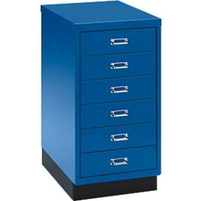 SSI ladekast A3, 6 schuifladen, 675 mm hoog, gentiaanblauw