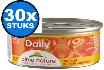 30x Almo Nature Daily - Mousse Kip - Kattenvoer Natvoer - 85g