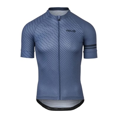 AGU Chippie Lines - Fietsshirt Heren - Wielrenshirt - Sneldrogend - Blauw - Volledige YKK-rits - Siliconen gripper - 3 achterzakken - S
