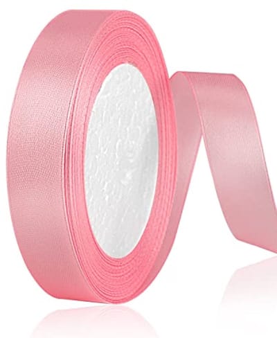 Satijnen lint, 20 mm x 22 m, roze – dubbelzijdig polyester voor geschenkverpakking, DIY-projecten en decoratie