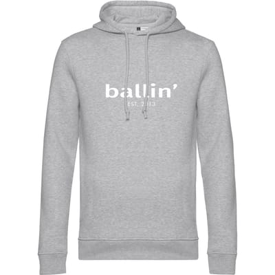 Heren Hoodies met Ballin Est. 2013 Basic Hoodie Print - Grijs - Maat XXL