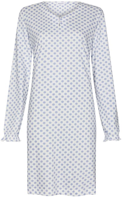 Pastunette - Blue Fog - Nachthemd - Bio Katoen - Wit/Blauw - Maat 38