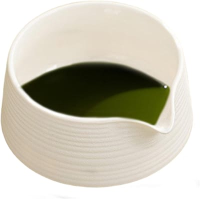 Keramische Matcha Kom - Matcha Mengkom Theeceremonie - Matcha Bereiden - Met Handige Schenktuit - 500 ml - Wit