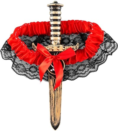 Dailygoods- Voetenzak Piratenkant - Cosplay Accessoire - Halloween Kostuum - Sexy Ontwerp - Herbruikbaar - 22,8 cm lengte - Kousenband