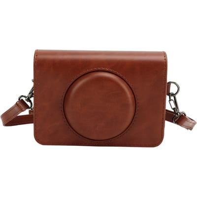 Beschermende Cameratas met Verstelbare Schouderriem PU Leer Camera Draagtas voor C210R Mini Shot2 Retro brown
