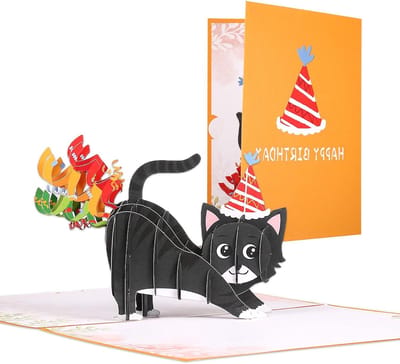 3D verjaardagskaart met katten - Leuke pop-up kaart voor vrouwen, mannen, meisjes en jongens, perfect voor verjaardagen en speciale gelegenheden