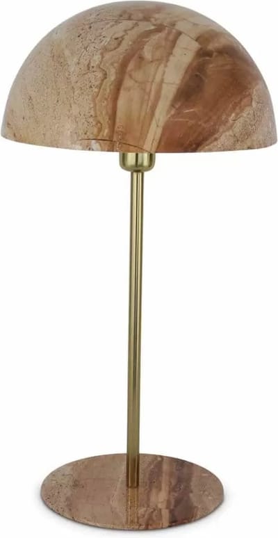 Safaary - Tafellamp Oosters Bruin Marmer Mushroom Ø 31 x 59cm