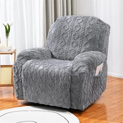 Verdikken Pluche Relaxfauteuil Hoes Zachte Velvet Lazy Boy Stoelhoezen Antislip Bankhoezen Voor Woonkamer Dekens 1 seater gray