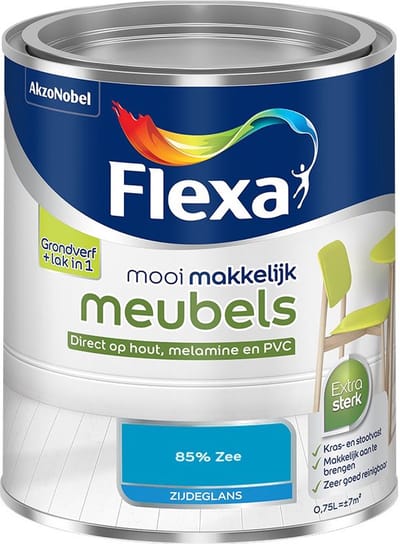 Flexa - Mooi Makkelijk Meubels Zijdeglans - 85% Zee - Mengverf - 750 Ml