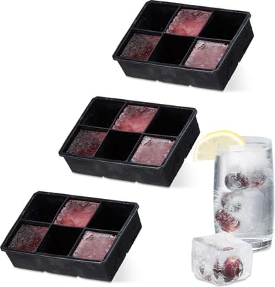 3x Siliconen ijsblokjesvorm - ijsblokjesmaker 5 cm - ijsblokkenhouder -