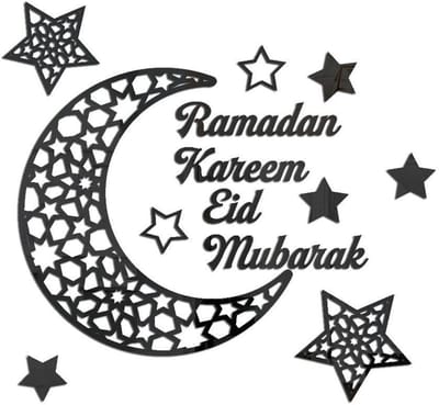 Ramadan Decoraties - 3D Maan Ster Acryl Spiegel Sticker voor Feestelijke Versiering