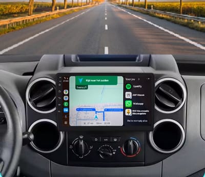 Autoradio 4/64GB met Carplay en Android auto | Geschikt voor Citroen Berlingo 2 Jumpy, Peugeot Expert, Partner, 2007-2019 | Radio scherm met Navigatie | 2007 2008 2009 2010 2011 2012 2013 2014 2015 2016 2017 2018 2019 | B9 tepee | Met screen cleaner