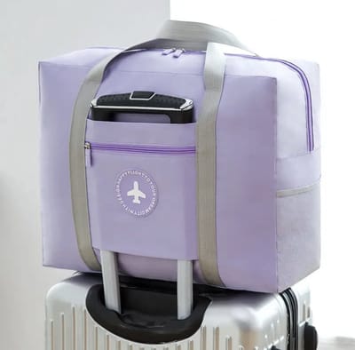 Opvouwbare Reistas Paars / Lila + Bagagelabel - Handbagage & Weekendtas - Opbergtas - Reistas voor Dames - Ideaal voor Koffer - Multifunctionele Reistas - Sporttas - Dames Reistassen - Opvouwbare Weekendtas - Handbagage - Multifunctionele Opbergtas
