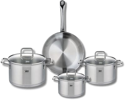 Set van 1 Koekenpan 24 cm en 3 kookpotten 14, 16 en 20 cm Elo Profi Citrin