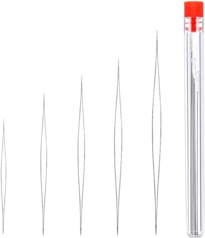Set van 5 RVS Bead Needles met Grote Oog voor Sieraden en Ambachtelijk Werk, Ideaal voor Bead Weaving en Creatieve Projecten