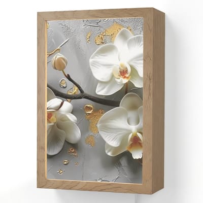 Wandlamp 20x30 cm - Oplaadbaar - Bloemen - Orchidee - Abstract - Modern - Wandlampen binnen woonkamer - Slaapkamer lamp met kabel - Decoratieve nachtlamp - Vloerlamp snoer