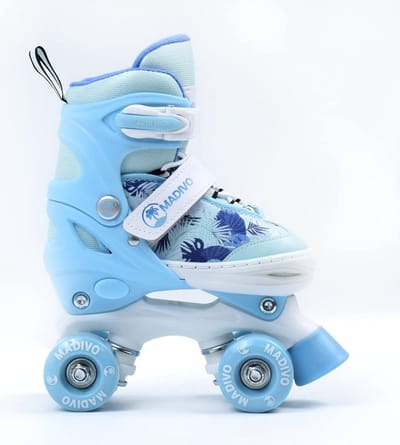 Verstelbare Tropic Rolschaatsen voor kinderen meisjes en dames - wit blauw - maten 30-33 34-37