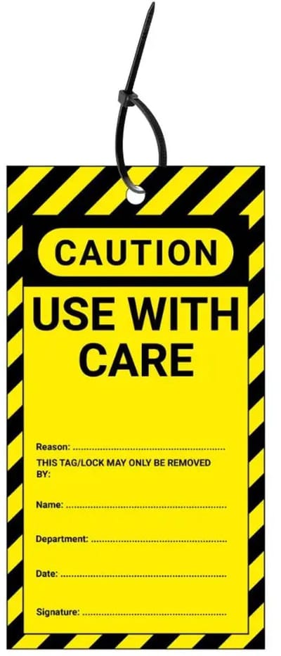 LOTO tags use with care EN - 10 stuks - inclusief tiewraps