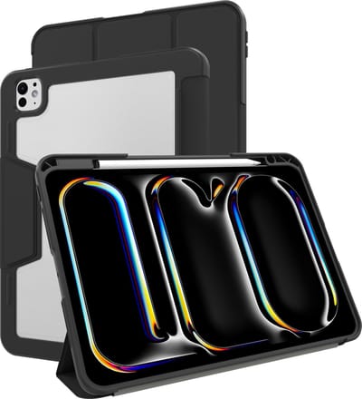 Just in Case tablet Hoes geschikt voor iPad Pro 11 (M5 2025 / M4 2024) - Military Grade TriFold Bookcase - Zwart