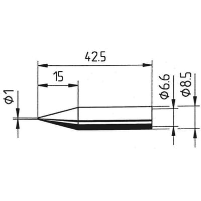 Ersa 842 BD Soldeerpunt Potloodvorm Grootte soldeerpunt 1 mm Inhoud: 1 stuk(s)